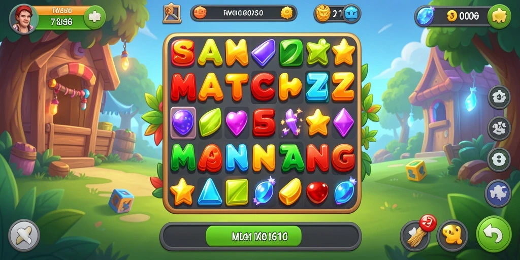 Tampilan menarik dari gameplay Match-3 yang mendebarkan di 73K.