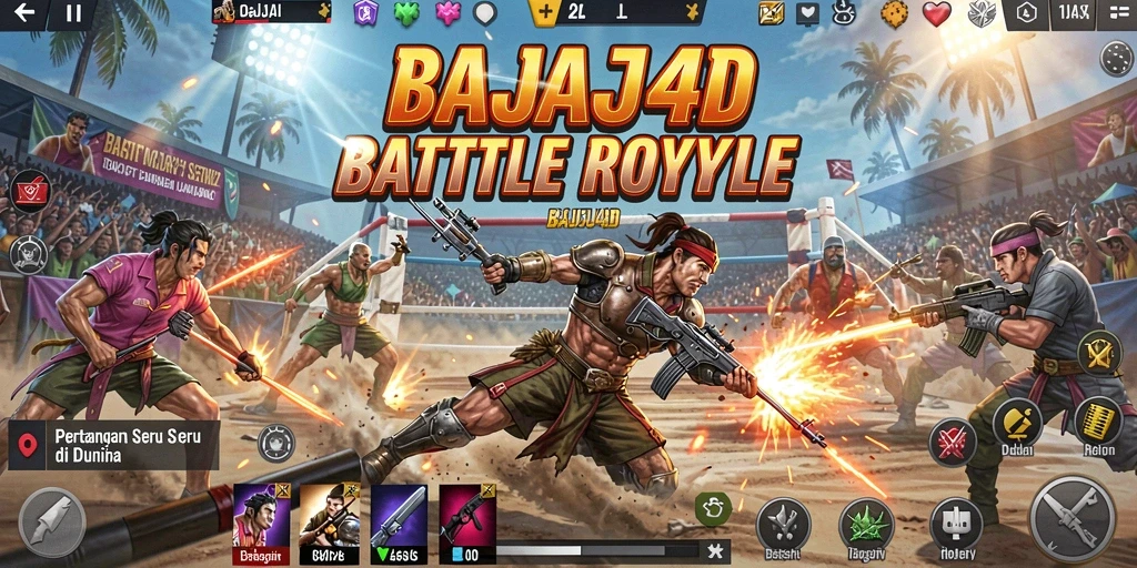 Tangkapan layar <strong>BAJAJ4D</strong> yang menampilkan aksi Battle Royale yang mendebarkan.