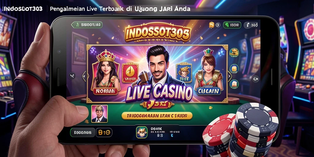 Tampilan utama gameplay Live Casino INDOSLOT303 dengan dealer profesional.