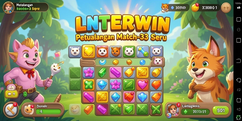 Tampilan menarik gameplay LNTERWIN yang penuh warna.