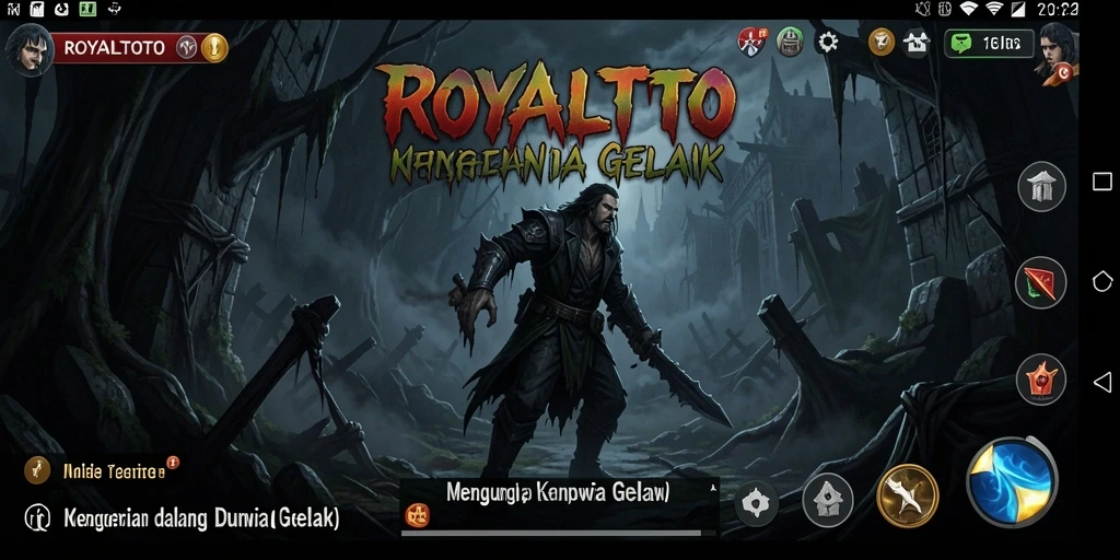 Gameplay mencekam ROYALTOTO dengan suasana gelap dan menegangkan.