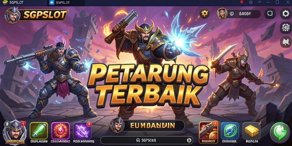 Tangkapan layar utama dari gameplay bertarung yang intens dalam SGPSLOT.