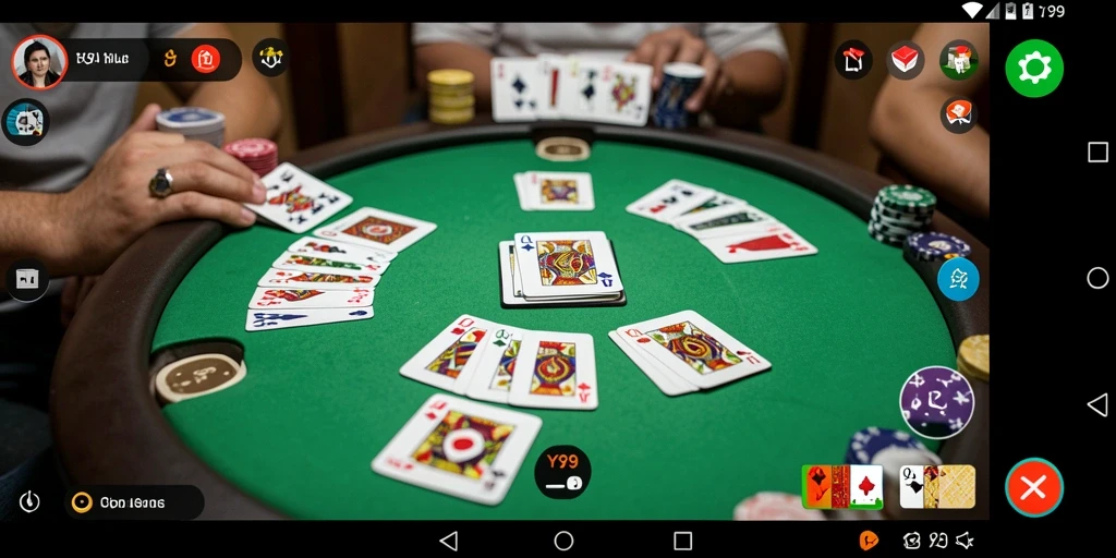 Tampilan gameplay seru dari Y89 yang menampilkan permainan Gaple.